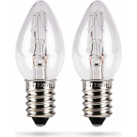 Ampoule E14 - 7 W - 40 Lm - 230 V - Pour Veilleuse Lampe En Cristal De Sel Lampe En Pierre De Sel Vitrine Machine À Coudre - Lot De 2 (1/2)