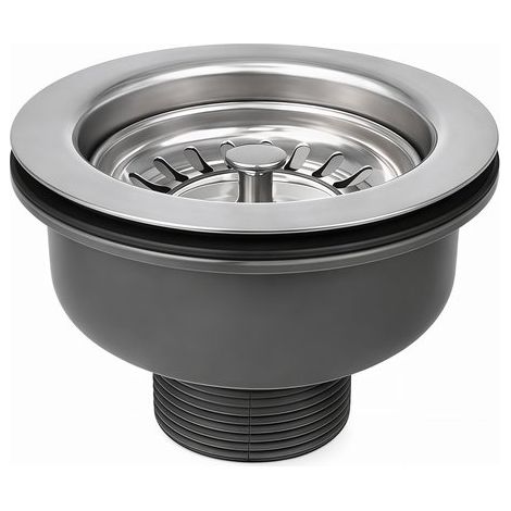 1 pièce Bouchon de vidange en acier inoxydable, étanche double paroi, crépine évier cuisine, universel Φ83–90 mm, rouge (1/5)