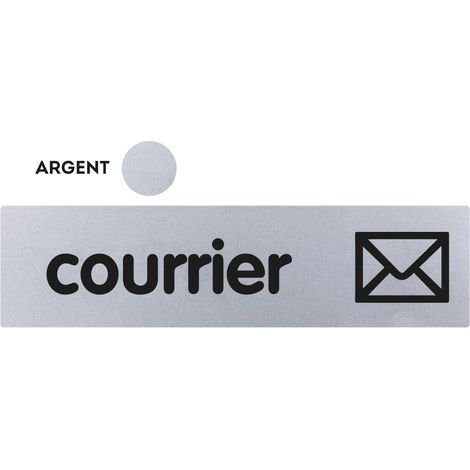 Plaque de porte Courrier - Classique argent 170x45mm - 4320311