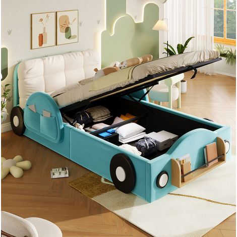 Cama juvenil con almacenaje hidráulico 90x200 OKMYHOME (1/5)