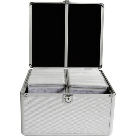 Valigetta per CD MediaRange 300 CD/DVD/Blu-ray Alluminio Argento 1 pz. (L x A x P) 30.1 x 18 x 26.5 cm BOX76 (1/3)