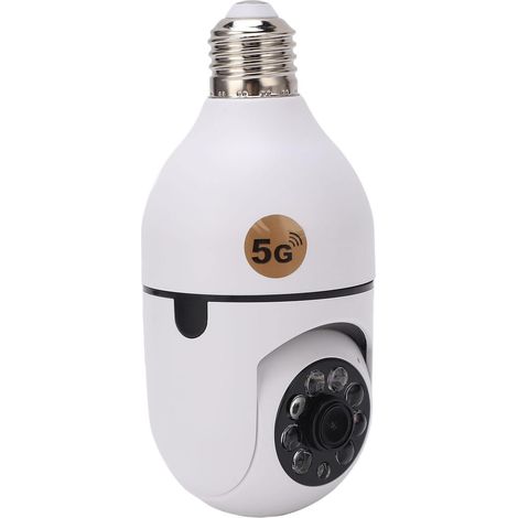 Caméra à ampoule,de sécurité domestique WiFi sans fil 360° 2,4GHz / 5G 1080P avec détection mouvement,vision nocturne infrarouge,voix bidirectionnelle (1/5)