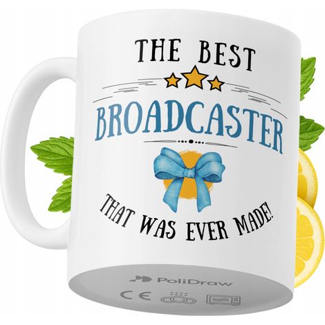 Taza de café/té divertida y humorística para locutor/a con diseño gráfico de texto gracioso. Taza para cumpleaños, santos, días festivos. Taza premium para ocasiones especiales en casa, oficina, traba (1/5)