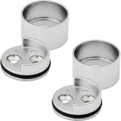 1 Paar (2 Stück) Schrankstangenlager zylindrisch verchromt für runde Schrankstangen mit Ø 25 mm Schrankrohrlager Kleiderstangenträger Schrankstangenträger von SOTECH (1/4)