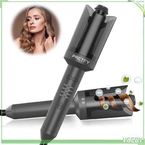 Fafeicy Bigoudi automatique Fer à friser automatique de bigoudi de cheveux de Pretfy avec la baguette beaute faux Prise UE grise (1/5)