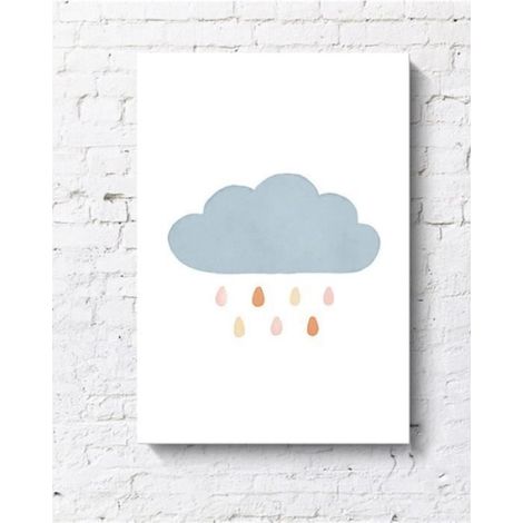 Toile - 8 x 10 Pouces - Décoration Murale Arc-en-ciel Soleil Nuage Pluie - Pour Chambre Bébé Enfant - Lot de 3 (1/4)