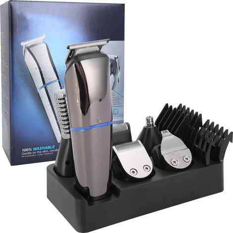Tondeuse électrique 6-en-1 rechargeable USB, multifonction pour cheveux et sourcils, avec peigne limiteur. (1/5)