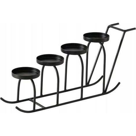 Portacandele boltze SLIDO nero metallo 45 5 cm