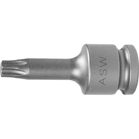 Conector de artornillado de choque 1/2'' para Tornillo TORX® femenino, tamaño : T 55, Largo 55 mm, Ø exterior del entrenamiento 25 mm