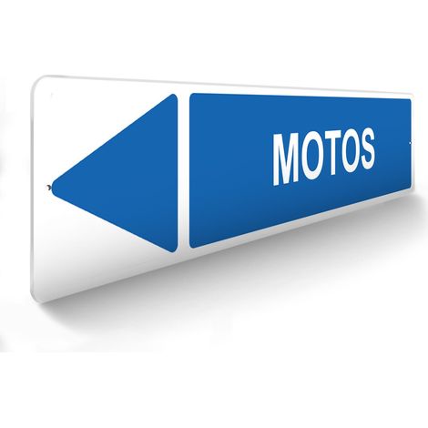 Panneau de signalisation pour parking · Motos gauche-  48 x 10 cm (1/5)
