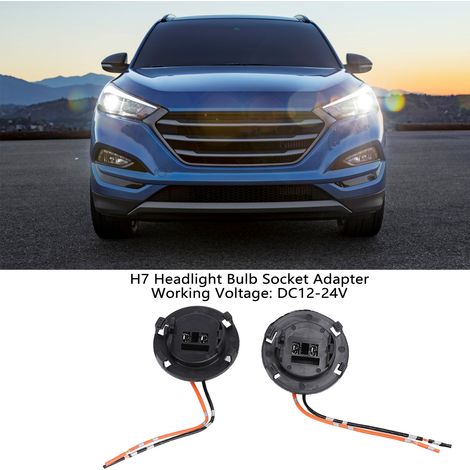 Adaptador de portalámparas H7 para faros delanteros, 2 piezas, 12-24 V, para Hyundai Tucson 2016-2020, ABS (1/5)