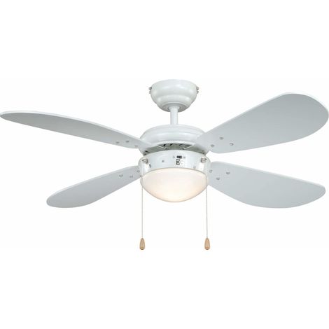 AireRyder Ventilatore da soffitto Classic 105 cm con illuminazione, bianco con pale bianche (1/2)