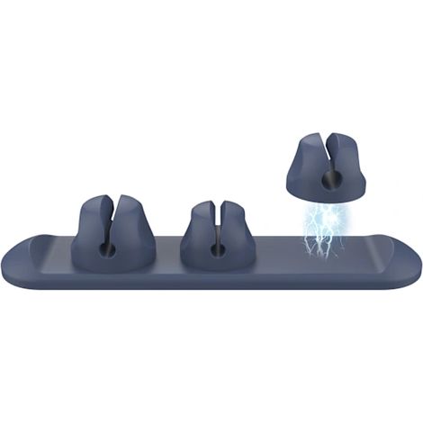 Organizzatore magnetico per cavi - Gestione dei cavi da scrivania - Supporto adesivo resistente per cavi di ricarica, clip per cavi di ricarica/mouse/cuffie/telefono, nero - AquaForge (1/3)