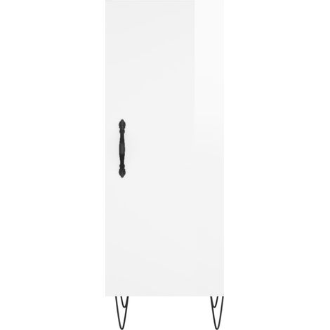 Credenza buffet cassettiera mobile contenitore organizer cucina soggiorno lucido 34,5 x 34 x 90 cm derivati del legno bianco 020030590