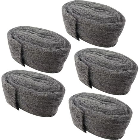 5 Pièces Laine D'acier Noire pour Bouche-trou à Rats et Petits Animaux, pour Réparation et Ventilation de Garage, Matériau Résistant (1/5)