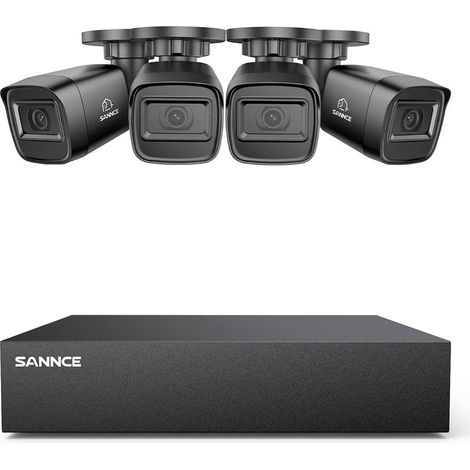 SANNCE Kit de Cámara de Vigilancia 1080P Exterior,DVR CCTV 5 en 1y 4 Cámaras Detección Movimiento Visión Nocturna Sistema de Seguridad,2TB (1/5)