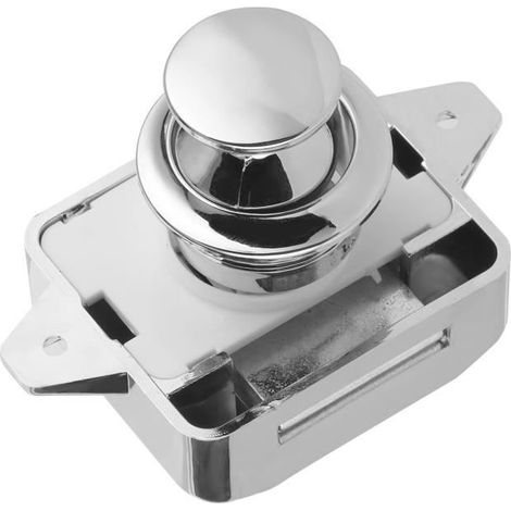Loquet à bouton-poussoir de l'armoire Verrouillage du Bouton Poussoir Loquet de Tiroir d'Armoire Quincaillerie pour Bateau RV (1/4)