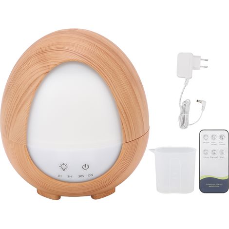 Diffuseur d'huiles essentielles 200ml, bois design, contrôle à distance, lumière LED, prise UE 100-240V. (1/5)