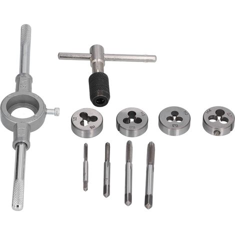 Kit de taraudage en acier allié, clé à tarauder métrique, outils de filetage et de coupe pour réparation, ensemble complet. (1/5)