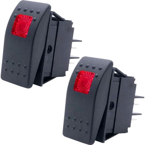 Bardusch 2 pièces bateau Marine interrupteur à bascule éclairé 12V 20A 5 broches marche/arrêt avec rouge LED voiture tout-terrain bouton poussoir interrupteur (1/5)