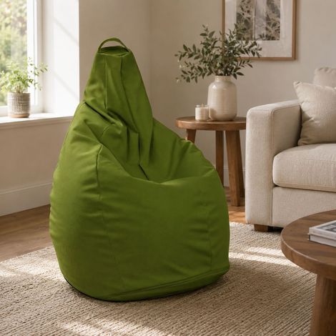 Dmora - Pouf Aunter, Mehrzwecksessel, Sitzsack, Hockerhocker, Made in Italy, 90x90 h120 cm, Grün (1/4)