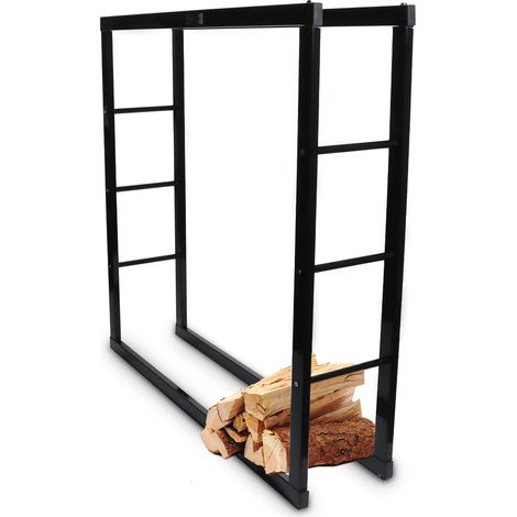 Bituxx Kaminholzständer Holzlager Kaminholzkorb Brennholzhalter Holzablage Kaminholzregal 100 x 100 aus Metall (1/5)