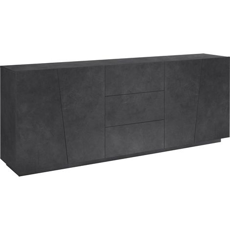 Credenza 4 Ante + 3 Cassetti 220x43x86 cm Vega Ardesia (1/4)