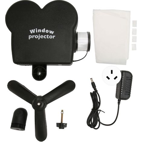 Ortviai Projecteur d'Extérieur pour Fenêtre – Idéal pour Décorations Halloween et Noël, Écran Rétractable 4 x 6 pi, Alimentation 100-240 V (1/5)