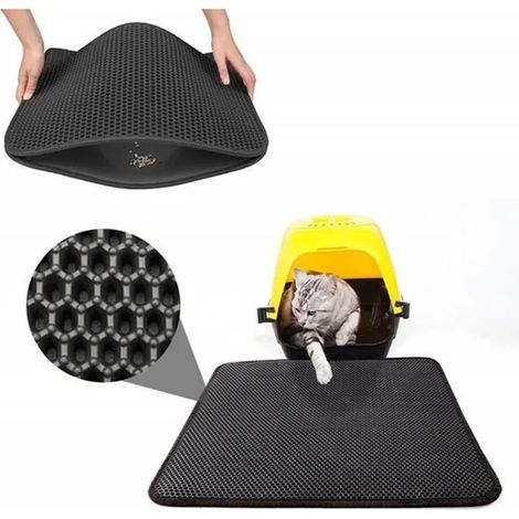 Tapis Litière Chat Litière pour Chats EVA Imperméable Pliable Trou en nid d'abeille Non Toxique Durable pour Maison (1/4)