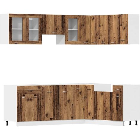 Maison Exclusive - Set di Mobili da Cucina 11 pz Lyon Legno Antico in Truciolato