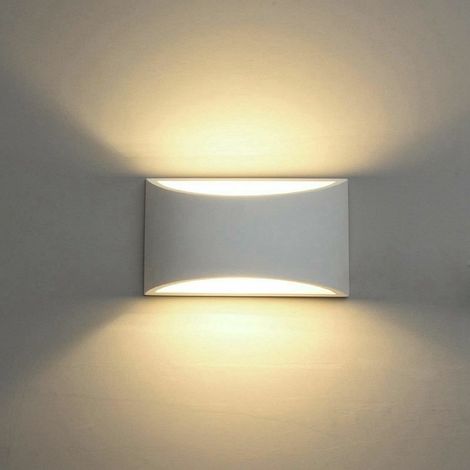 Modern wall lamp, interior wall lamp, ceiling lamp, gypsum wall lamp lighting, with 2700K 7W G9 LED bulb, for living room, bedroom, corridor, corridor, corridor, staircase - white (1/5)