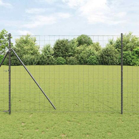 Eurozaun Grau 1,6 x 10 m PVC-beschichtetes Eisen
