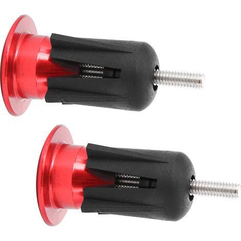 1 Paire de Poignées de Vélo Antidérapantes en Alliage Léger, Capuchons de Protection Rouge pour Guidon (1/5)