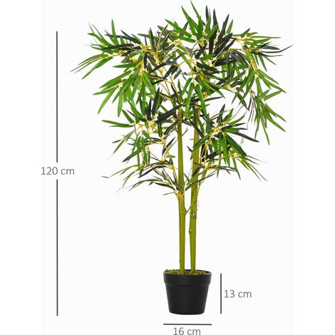Bambou artificiel en pot, plante artificielle pour décoration intérieure et extérieure, 120 cm de haut, vert (1/5)