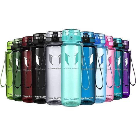 Trinkflasche Tritan 1000ml BPA-frei auslaufsicher mit Tragegurt Glossy Minze (1/5)