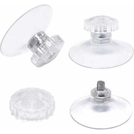 ZVD-lot de 30 Ventouses avec Filetage et écrous moletés Ø 45 mm, Transparentes, pour Voiture, Camping, vitre, Pare-Soleil, (1/4)