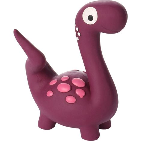 Dinosaure en latex violet, 15 cm de haut, convient aux chiens et aux flamants roses. (1/4)
