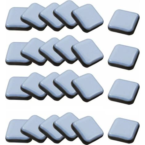 24 almohadillas deslizantes autoadhesivas para muebles, deslizadores cuadrados de teflón de 25 × 25 mm para silla, sofá, escritorio, mesa, sillón (1/4)