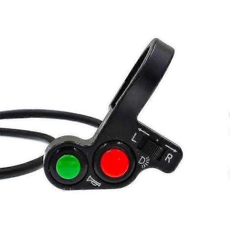 Interrupteur de guidon de moto étanche pour klaxon, clignotant et feu stop (noir) (1 pièce) (1/4)