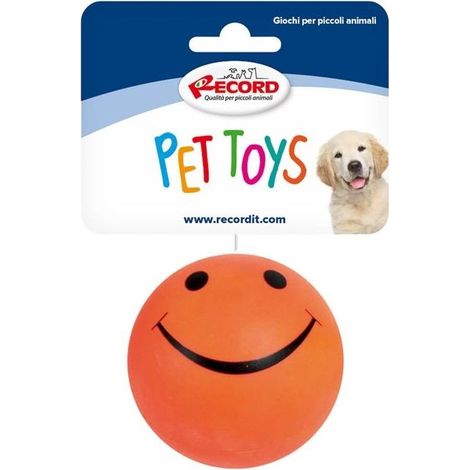 Gioco per cani in gomma spugnosa palla neon smile colori assortiti 5,7 cm (1/2)