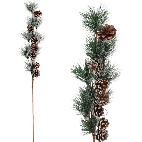 Ramo decorativo, decorazione natalizia, rami natalizi artificiali, coni 72 cm (1/5)