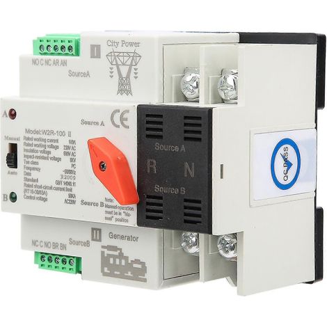 Commutateur de transfert automatique double alimentation W2R-100 2P 100A 50Hz DP WHBYV (1/4)
