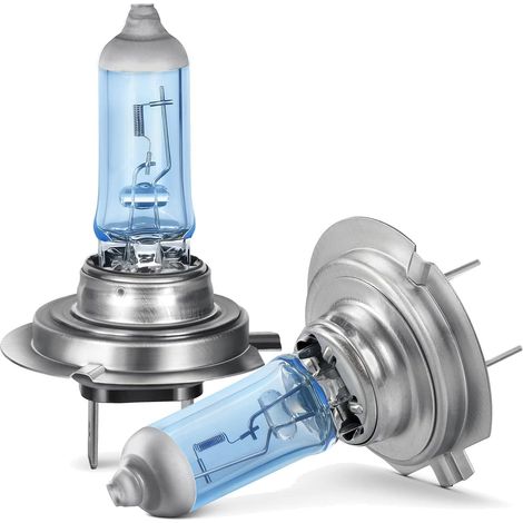 Bombilla halógena H7, luz blanca cálida para faros delanteros, para kit de conversión de lámparas de coche de 12 V y 55 W (2 unidades)