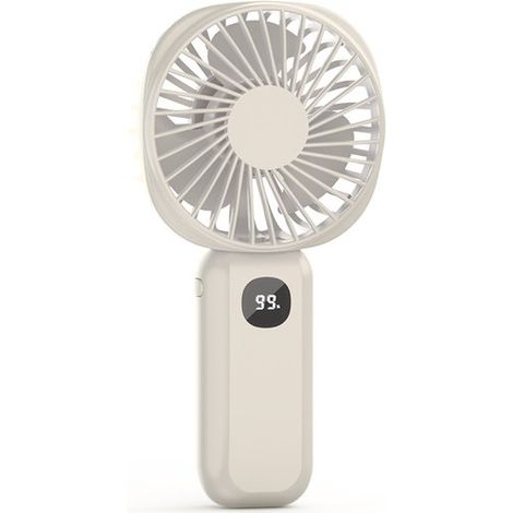 Ventilateur portable rechargeable avec 12 heures d'autonomie, alimentation USB, 5 vitesses, pliable à 180°, cordon inclus (1/5)