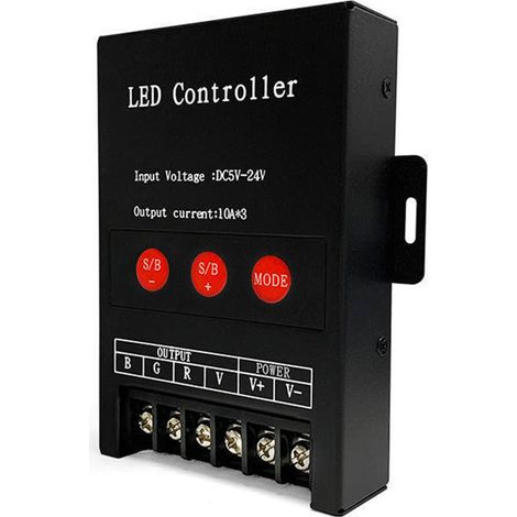 Variateur de bande LED RGB 5V-12V-24V, variateur de lumière RGB 51224 avec télécommande (1/5)