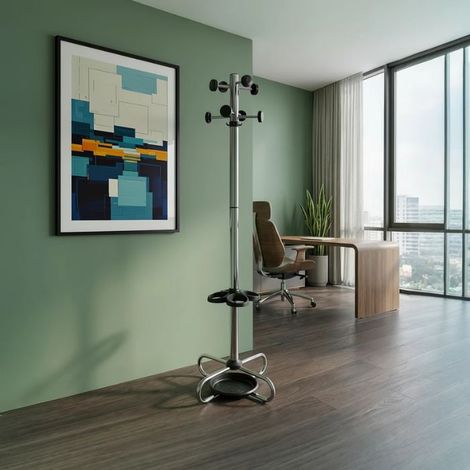 Appendiabiti ad albero con portaombrelli in diversi colori  Cromato lucido