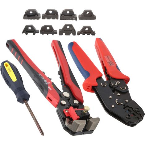 Pince à sertir pour connecteurs de câbles en acier à haute teneur en carbone, ensemble de pinces à sertir pour fils. (1/5)
