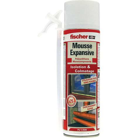 Sanitaire-Distribution – Mousse polyuréthane expansive 500 ml – Isolation thermique et acoustique – Application précise pour joints de fenêtres et portes