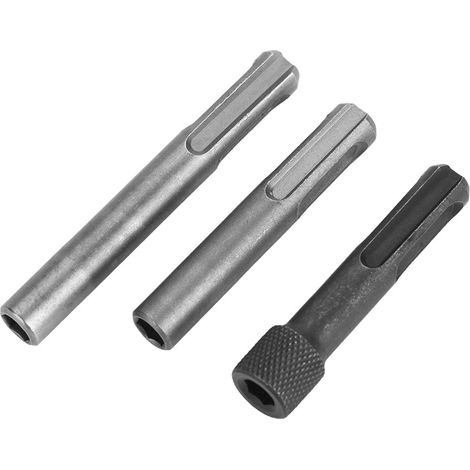 Lot de 3 adaptateurs/convertisseurs de douilles porte-embouts de tournevis à tige hexagonale 1/4" pour perceuse à percussion SDS (1/5)