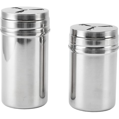 Gewürzstreuer aus Edelstahl 304, verstellbare Ausgießlöcher, Gewürzspender, Behälter für Küche, Grill und Camping, 2-teiliges Set (1/5)